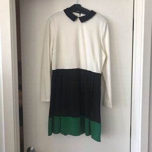ASOS Color Block Skater Dress with Collar